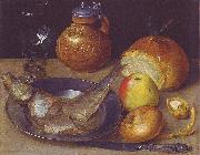 Georg Flegel, Still life with herring und Bartmann jug